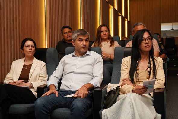 Andrea Cáceres participó en la presentación del programa Entramados en Ezeiza